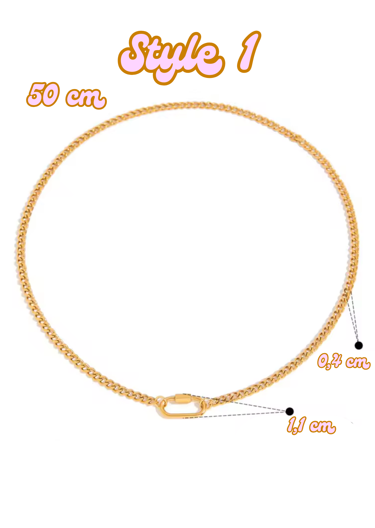 Edelstahl 18k vergoldete Ketten mit Karabiner