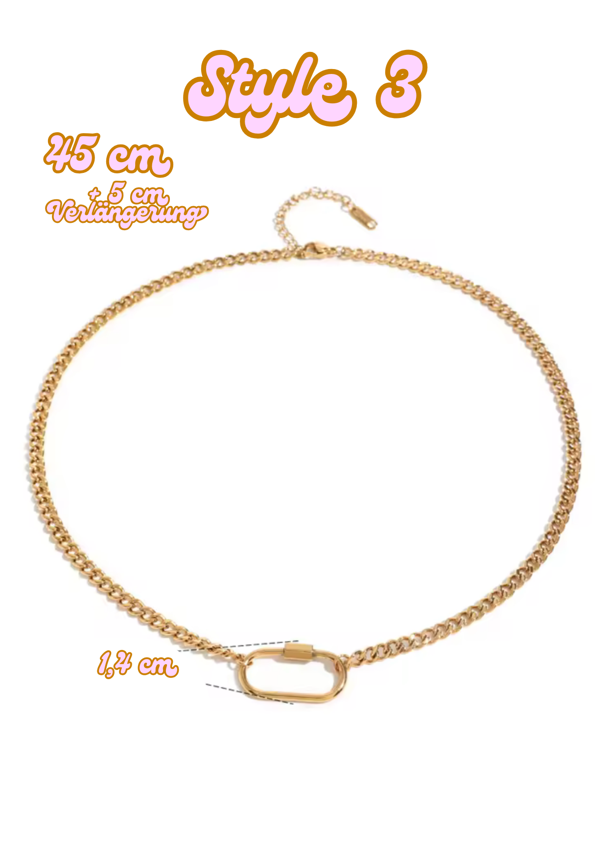 Edelstahl 18k vergoldete Ketten mit Karabiner