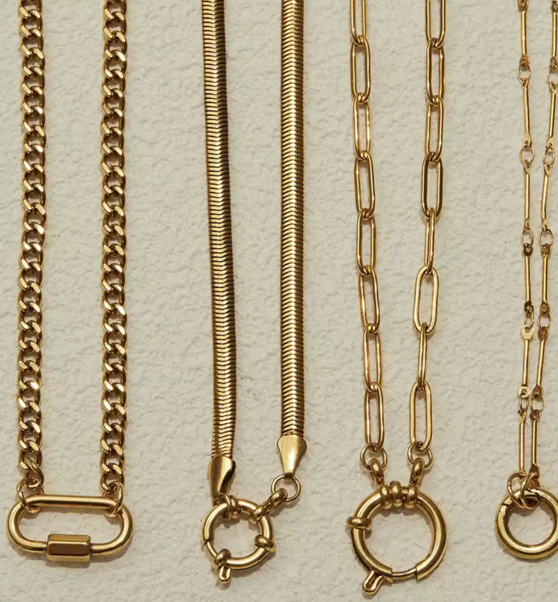 Edelstahl 18k vergoldete Ketten mit Karabiner