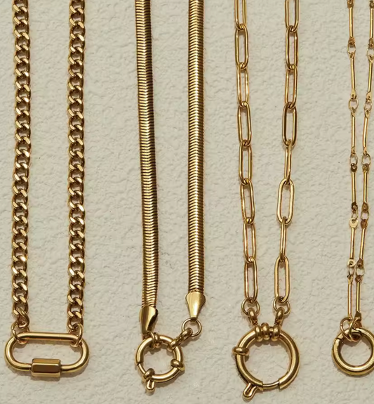 Edelstahl 18k vergoldete Ketten mit Karabiner