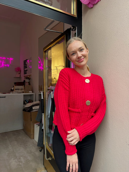 Strickjacke rot