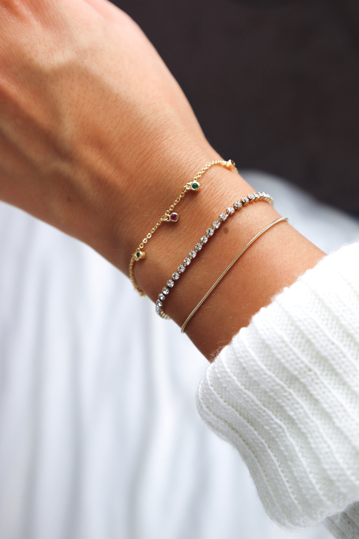 Fine Tennis Edelstahl Armband